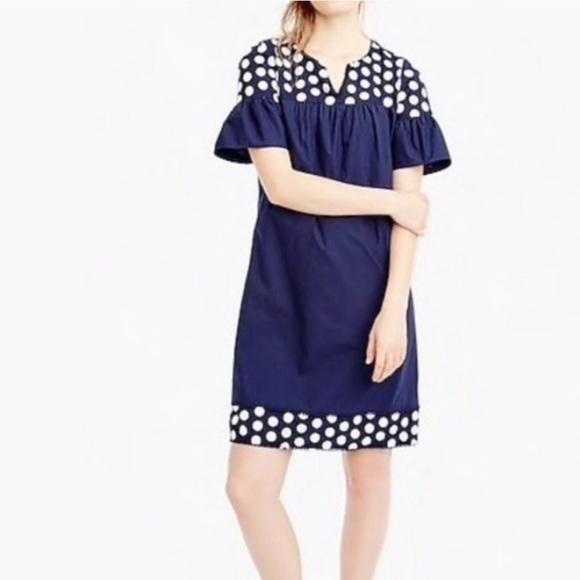 J. Crew Dresses & Skirts - J.Crew Embroidered Dot Ruffle Dress